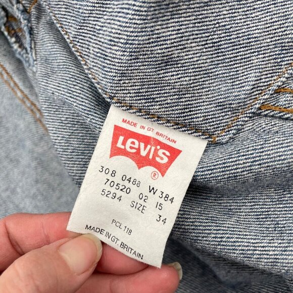Vintage Levi's Denim Jean Trucker Jacket Womens Size XS Made in Great Britain - Picture 8 of 11